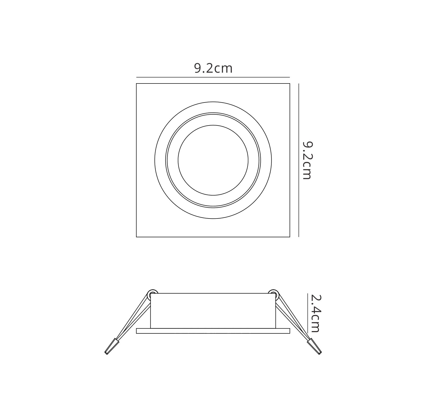 Basico GU10 Matt White Recessed Ceiling Luminaires Mantra Fusion Square/Rectangular Recess Ceiling